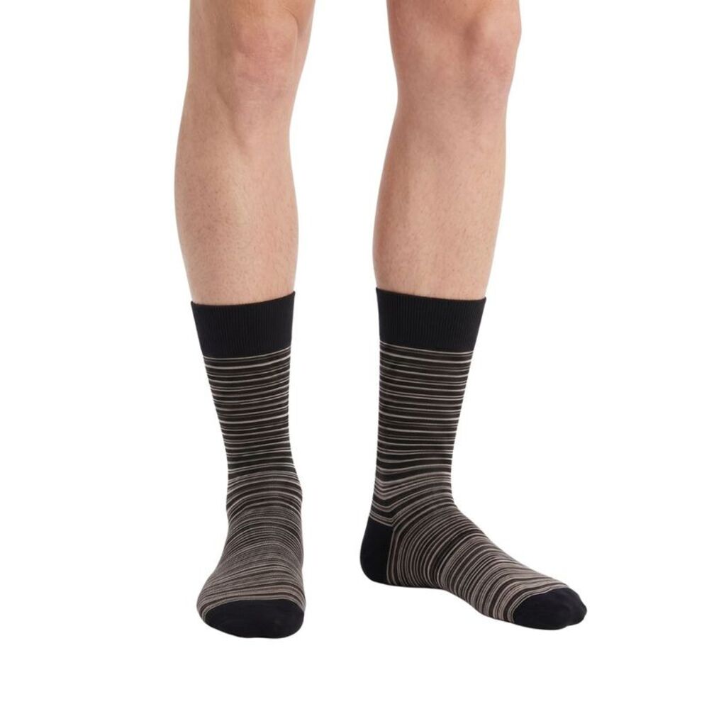 Missoni Black Beige Mens Classic Stripe Crew Socks-M